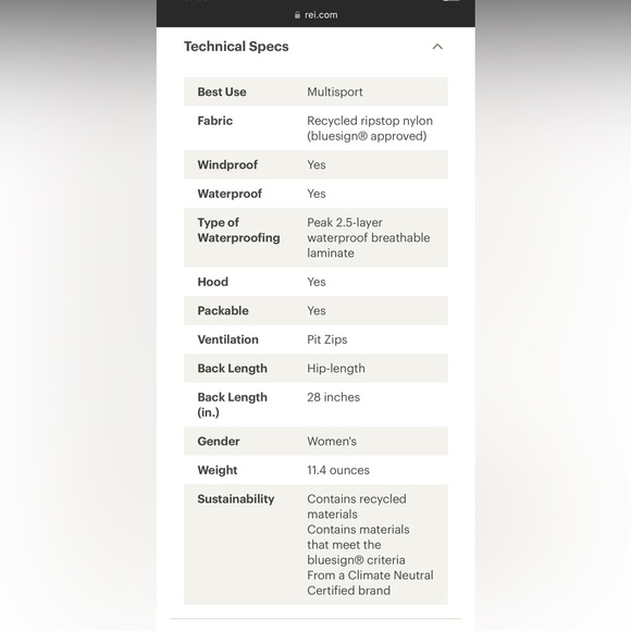 REI Yellow/Gold Women’s Rain Jacket Shell - Picture 5 of 6